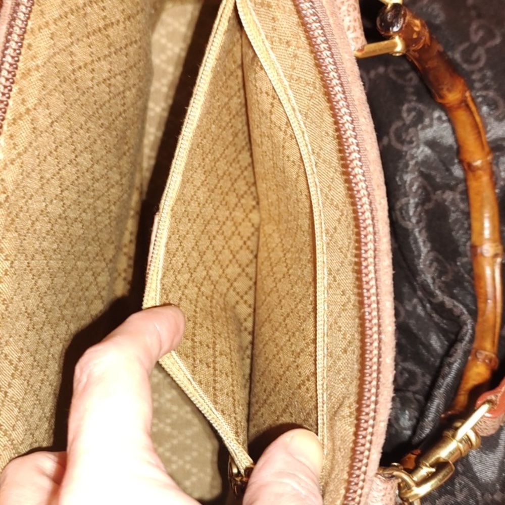 Gucci Vintage Suede Mini Bamboo Crossbody 00028650290 $1,250 Retail EUC - Picture 13 of 16